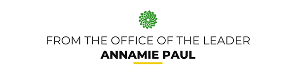 From the office of the Leader, Annamie Paul
